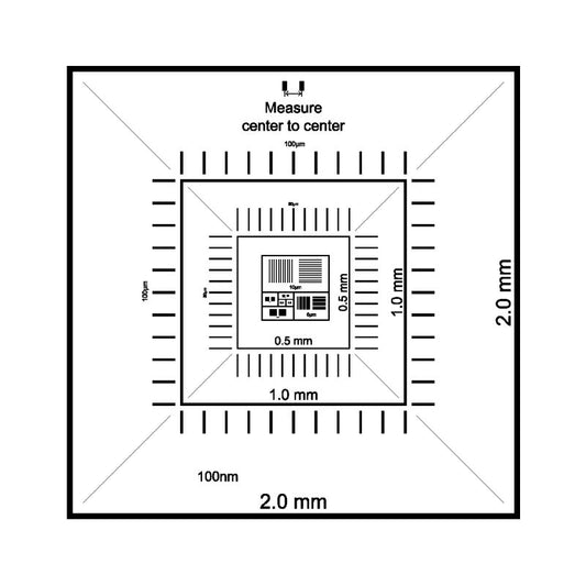 AGS222-ISO – CDMS Cr/Au 525µm X/Y 2mm-1µm ISO Certified on Pin Stub 12.5